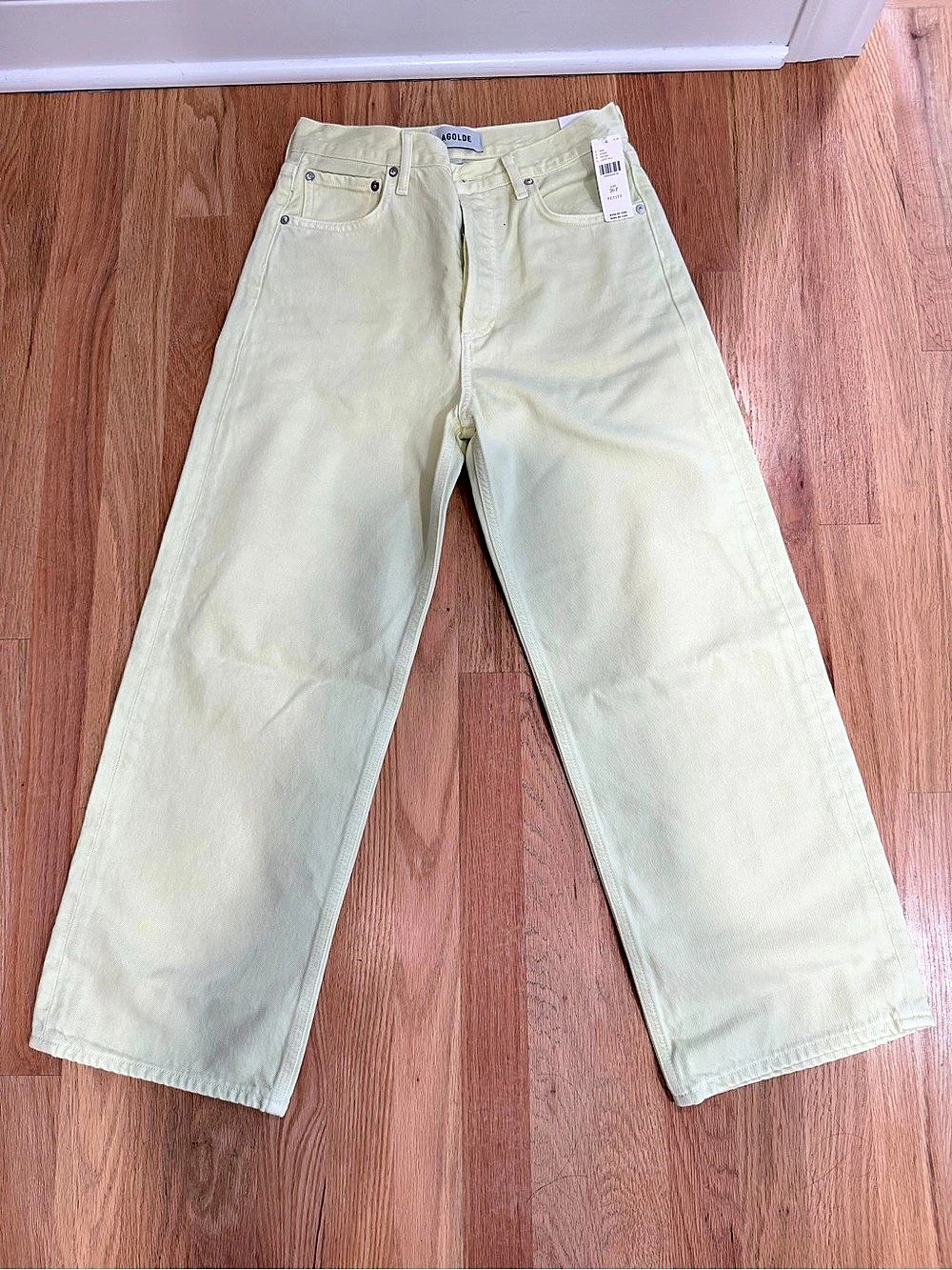 AGOLDE Ren Jean Petite in Lemon Zest Lemon Zest Straight Leg Jeans Waist 26